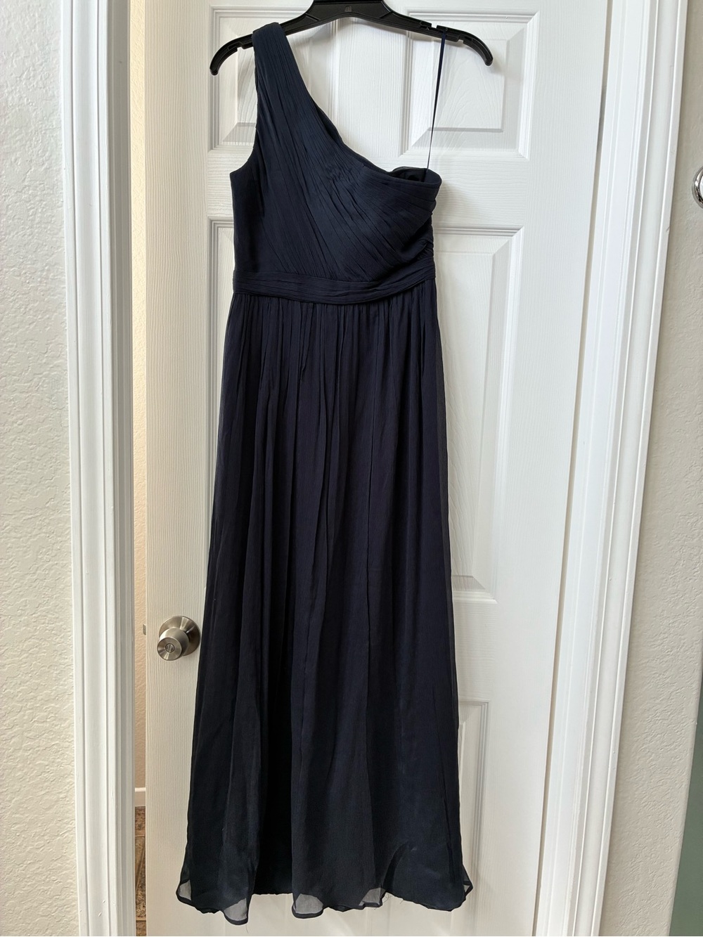 J. Crew One-Shoulder Navy Formal Gown